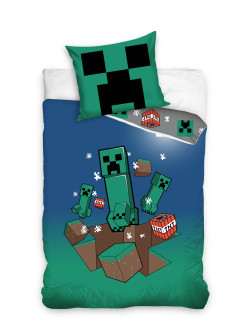 POŚCIEL 160x200 MINECRAFT CREEPER TNT BOOM