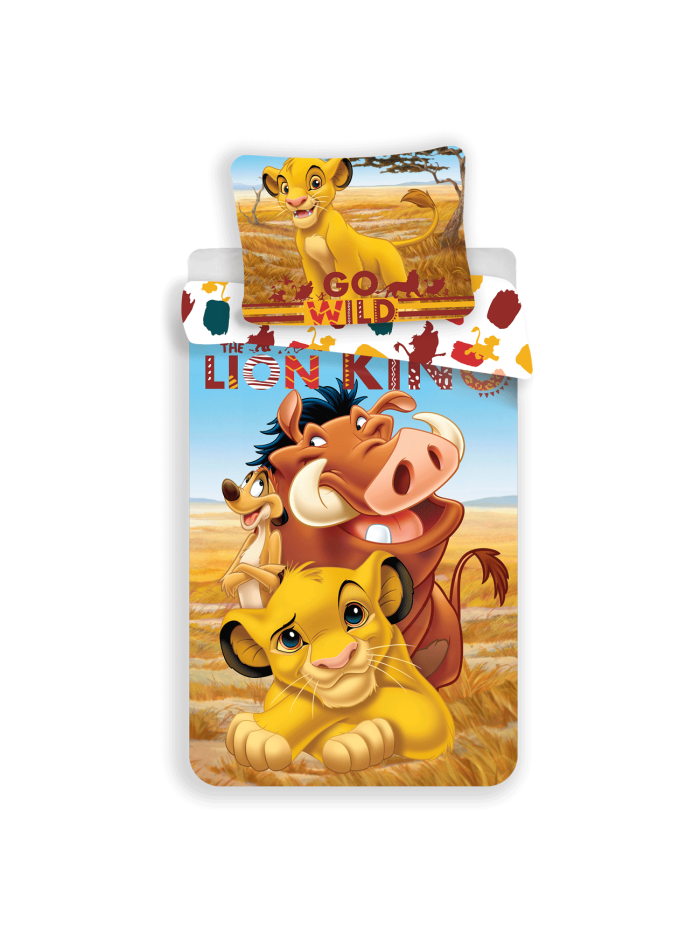 KOMPLET POŚCIELI 140x200 KRÓL LEW SIMBA TIMON I PUMBA GO WILD