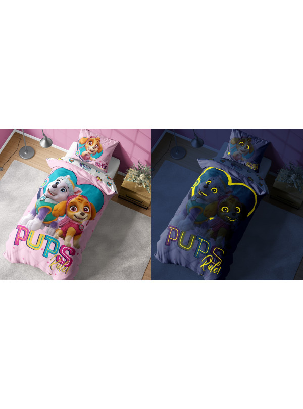 POŚCIEL 140x200 ŚWIECĄCA W CIEMNOŚCI PSI PATROL PP_30