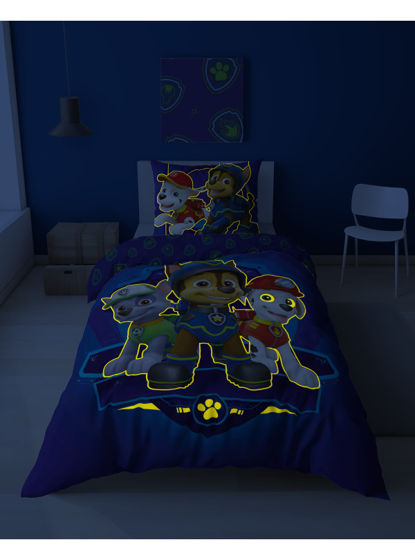 POŚCIEL 140x200 ŚWIECĄCA W CIEMNOŚCI PSI PATROL PP_32