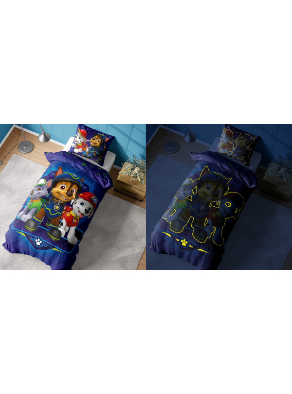 POŚCIEL 140x200 ŚWIECĄCA W CIEMNOŚCI PSI PATROL PP_32