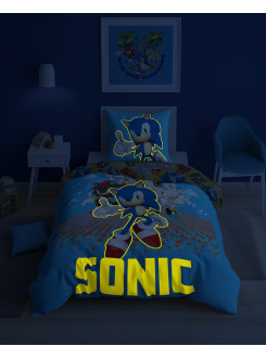 POŚCIEL ŚWIECĄCA W CIEMNOŚCI BAWEŁNIANA 140x200 SUPER SONIC 2