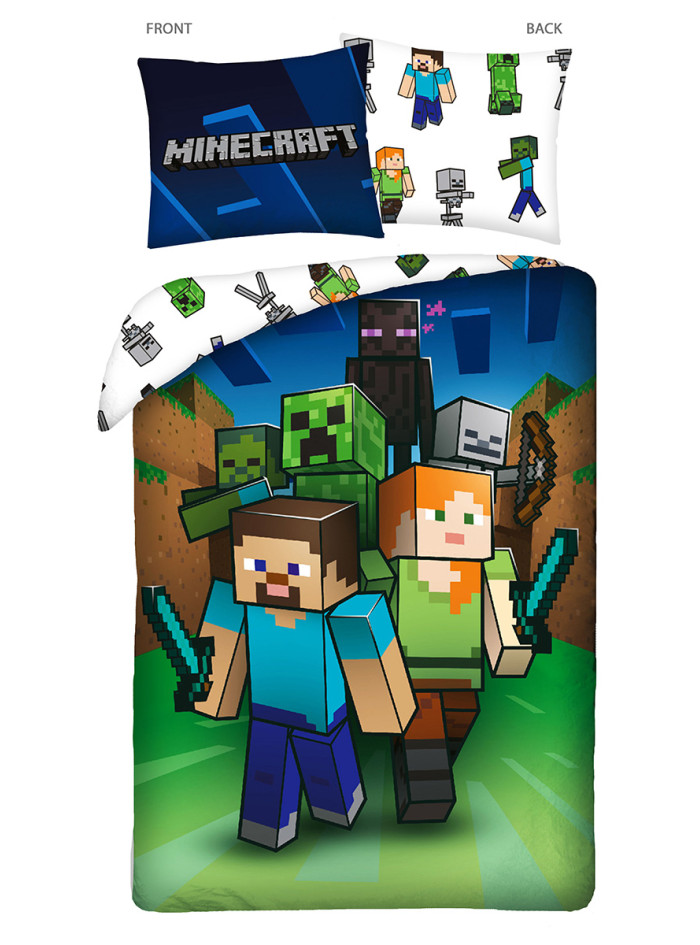 POŚCIEL 160x200 MINECRAFT ALEX STEVE MONSTERS