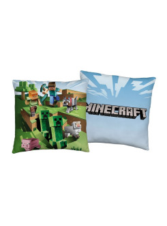 PODUSZKA 40x40 DEKORACYJNA MINECRAFT CREEPER ALEX I STEVE MNC-02