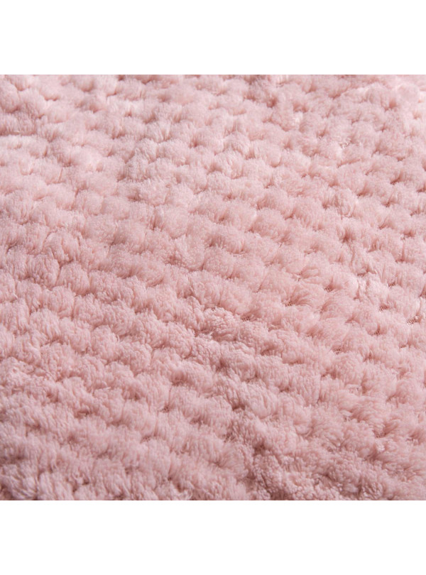 KOC 150x200 BARANEK SHERPA DWUSTRONNY PUDROWY RÓŻ + BIAŁY