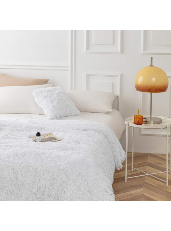 KOC 150x200 WŁOCHACZ DŁUGIE WŁOSIE YETI BIAŁY