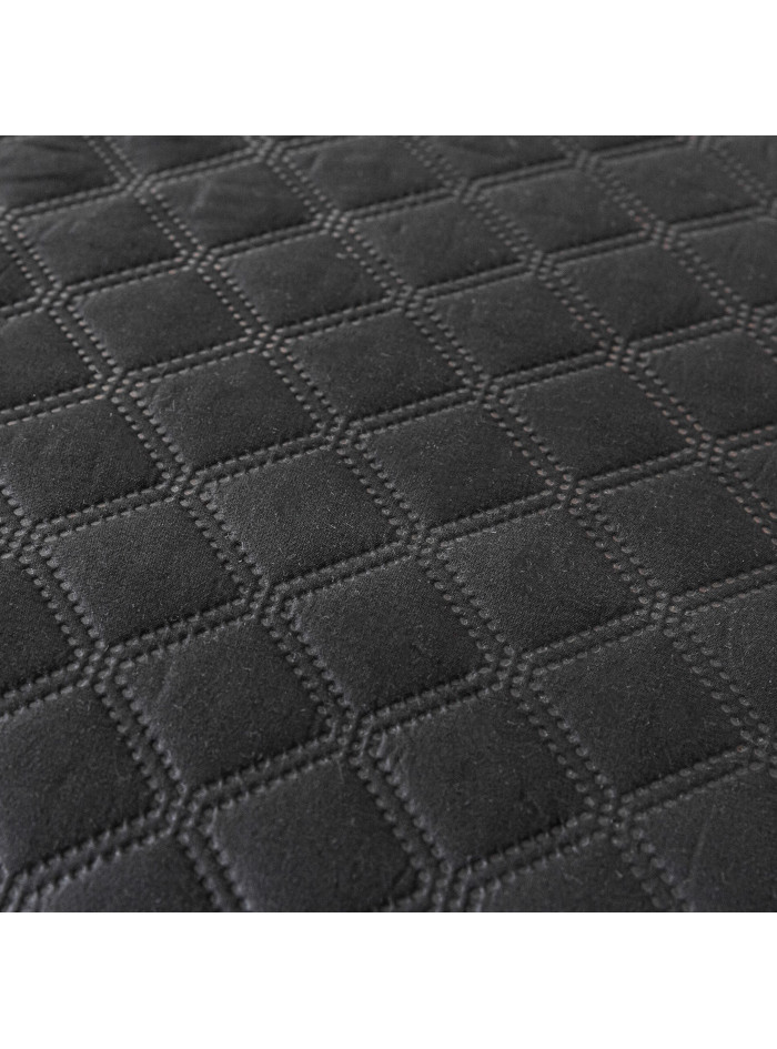NARZUTA NA ŁÓZKO 200x220 PIKOWANA Z FALBANKĄ CZARNA