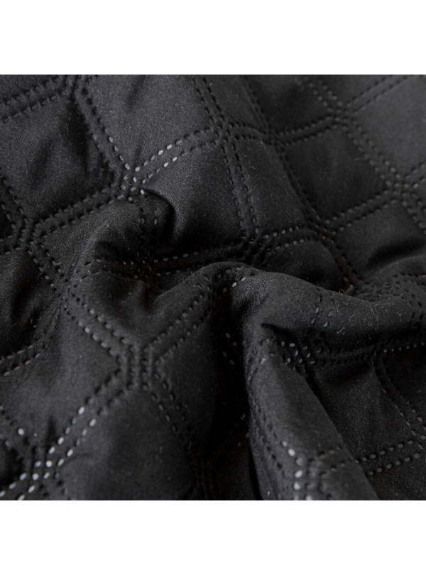 NARZUTA NA ŁÓZKO 200x220 PIKOWANA Z FALBANKĄ CZARNA