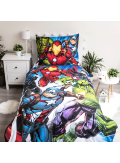 POŚCIEL 140x200 AVENGERS IRON MAN HULK THOR KAPITAN AMERYKA CZARNA PANTERA 2