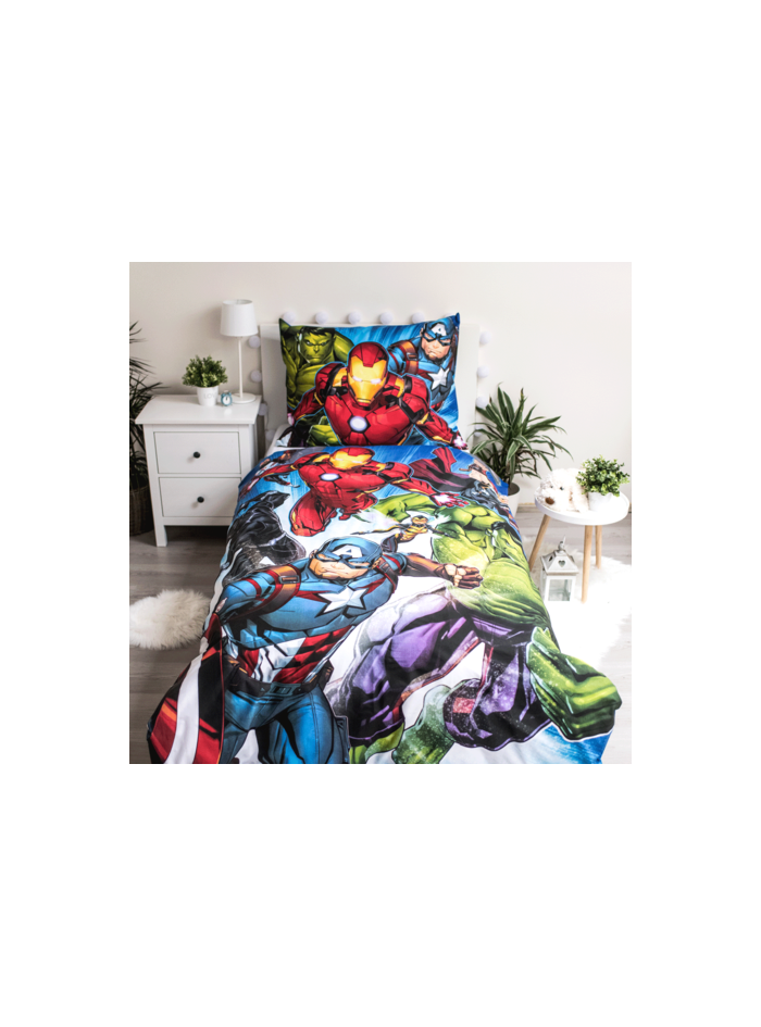 POŚCIEL 140x200 AVENGERS IRON MAN HULK THOR KAPITAN AMERYKA CZARNA PANTERA