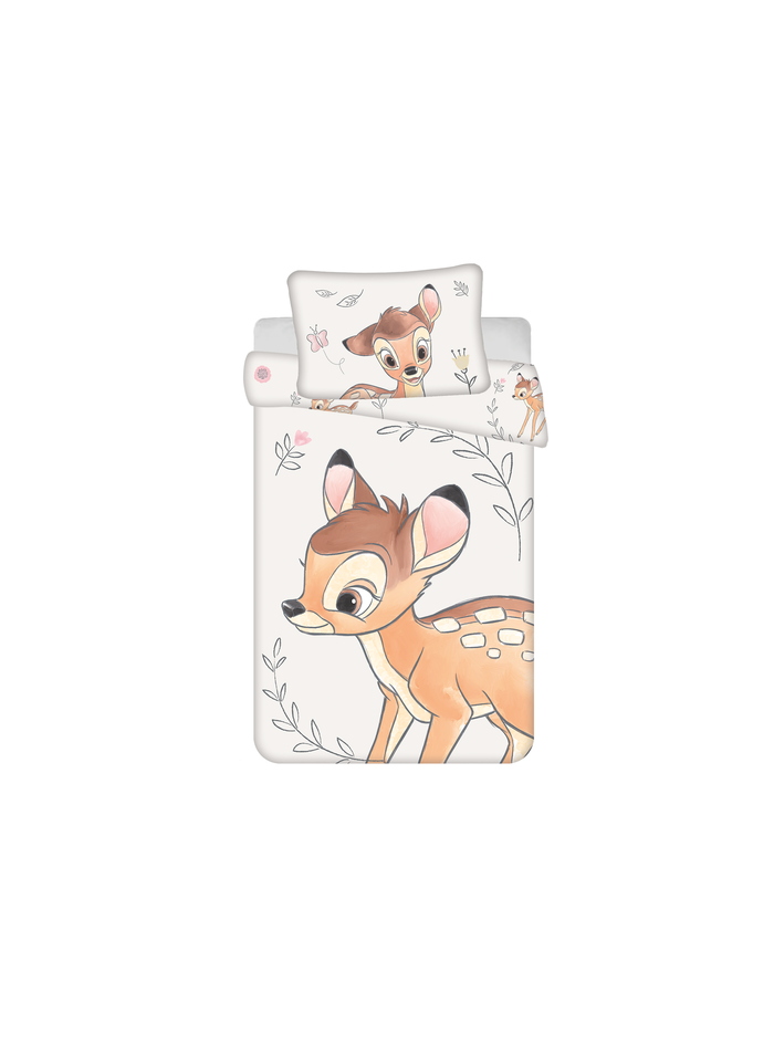 POŚCIEL DO ŁÓŻECZKA 100x135 JELONEK BAMBI BEŻOWA