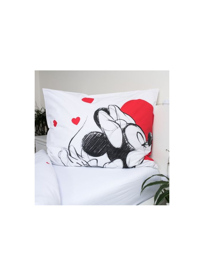 KOMPLET POŚCIELI 140x200 MYSZKA MIKI MINI MIŁOŚĆ SERCE