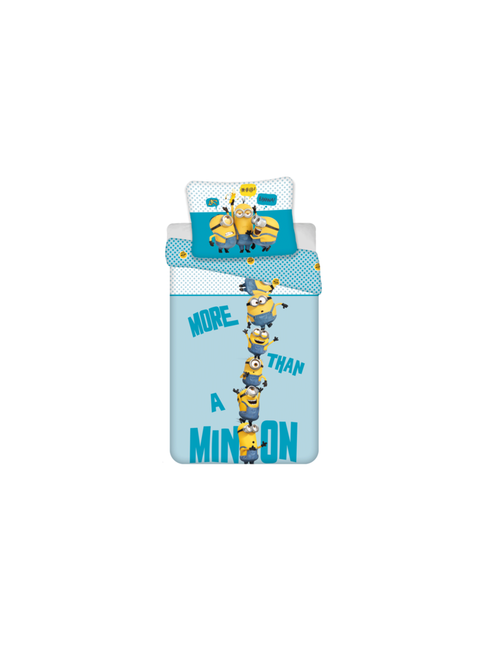 KOMPLET POŚCIELI 140x200 GRU I MINIONKI NIEBIESKI WIEŻA