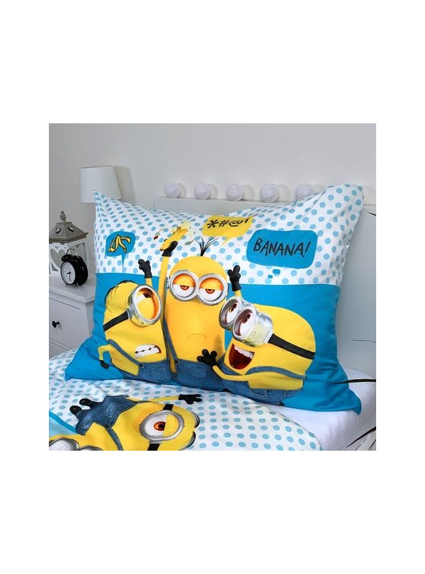 KOMPLET POŚCIELI 140x200 GRU I MINIONKI NIEBIESKI WIEŻA