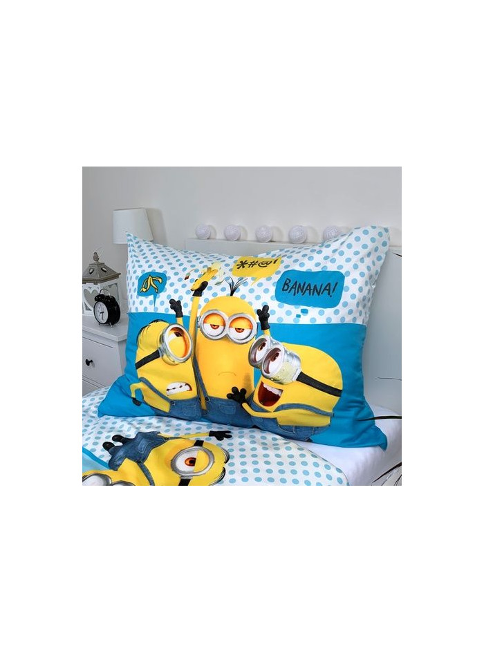 KOMPLET POŚCIELI 140x200 GRU I MINIONKI NIEBIESKI WIEŻA