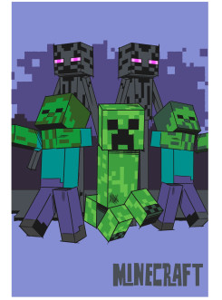 KOC KOCYK POLAROWY 100x150 PLED MINECRAFT ENDERMAN CREEPER