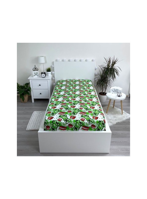 PRZEŚCIERADŁO Z GUMKA 90x200 MINECRAFT CREEPER