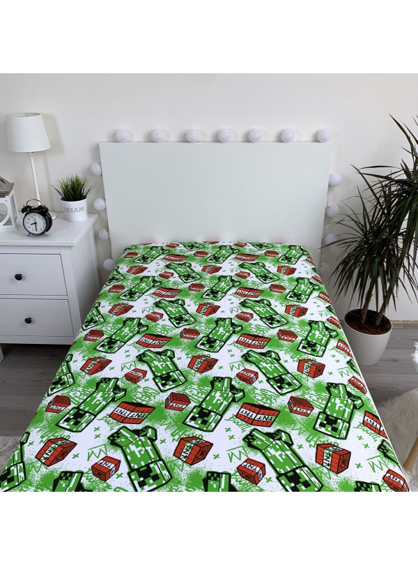 PRZEŚCIERADŁO Z GUMKA 90x200 MINECRAFT CREEPER