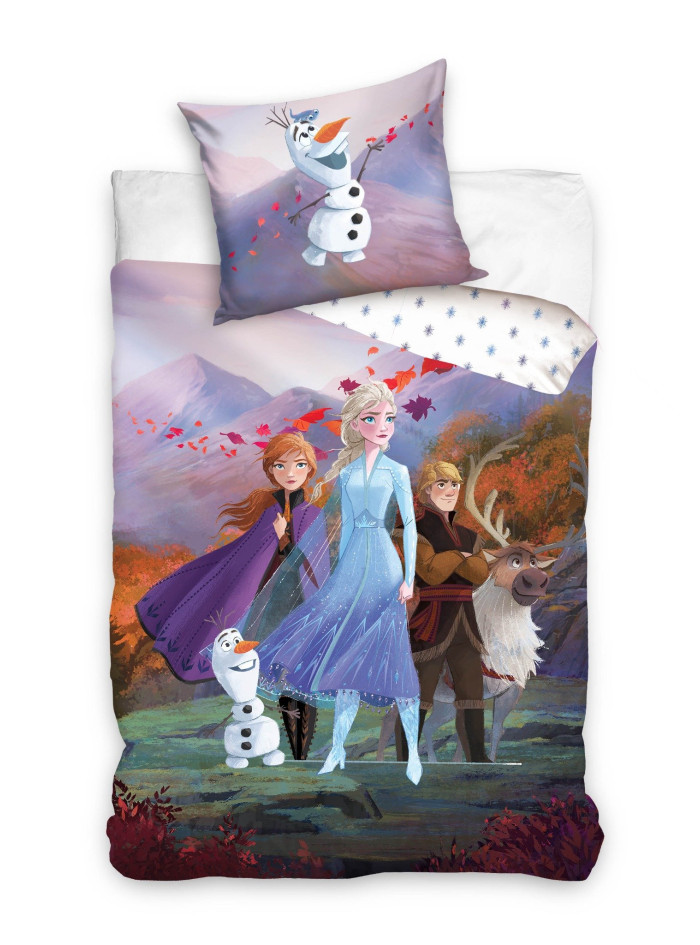 POŚCIEL BAWEŁNIANA 140x200 FROZEN KRAINA LODU ELSA ANNA KRISTOF