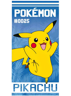 RĘCZNIK PLAŻOWY 70x140 POKEMON PIKACHU NIEBIESKI