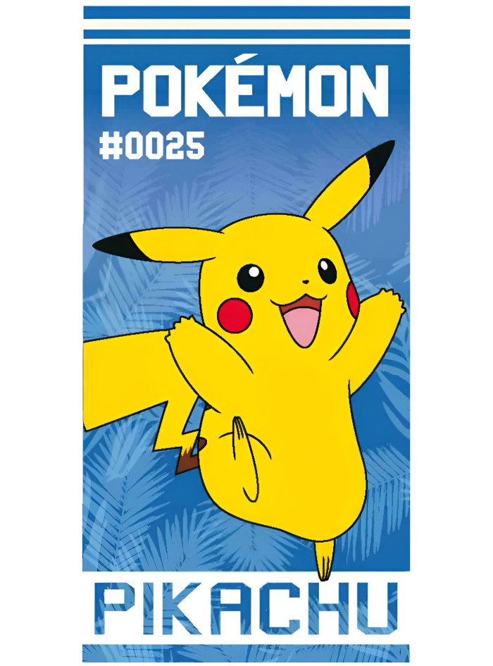 RĘCZNIK PLAŻOWY 70x140 POKEMON PIKACHU NIEBIESKI