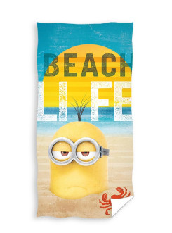 RĘCZNIK 70x140 KĄPIELOWY DZIECIĘCY GRU I MINIONKI BEACH LIFE