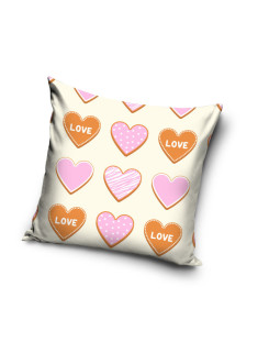 POSZEWKA 40x40 NA PODUSZKĘ JAŚKA W SERCA LOVE