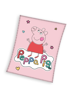 KOC KOCYK KORALOWY 110x140 PLED ŚWINKA PEPPA RÓŻ