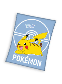 KOC KOCYK KORALOWY 110x140 PLED POKEMON PIKACHU NIEBIESKI