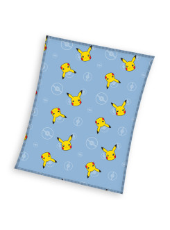 KOC KOCYK KORALOWY 110x140 PLED POKEMON PIKACHU POKEBALLE