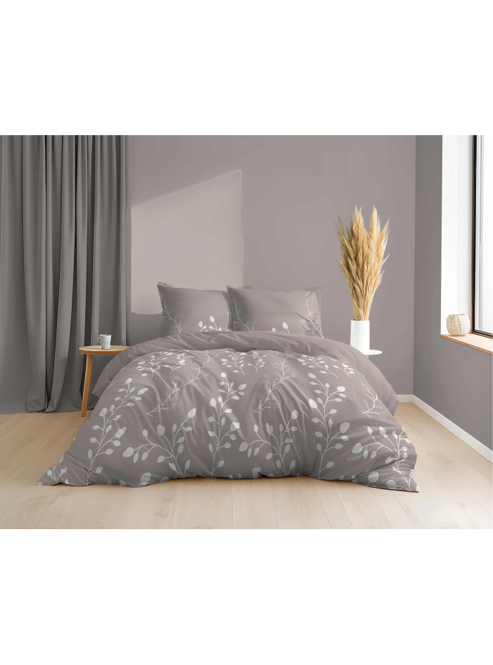 KOMPLET POŚCIELI Z MIKROSATYNY 160x200 W W BIAŁE KWIATY 5346_A