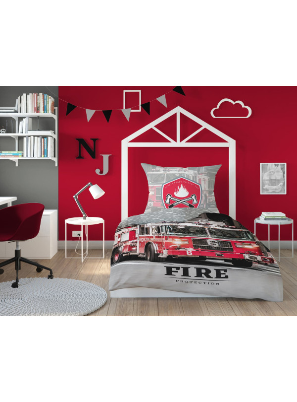 POŚCIEL MŁODZIEŻOWA 140x200 WÓZ STRAŻACKI 3629_A