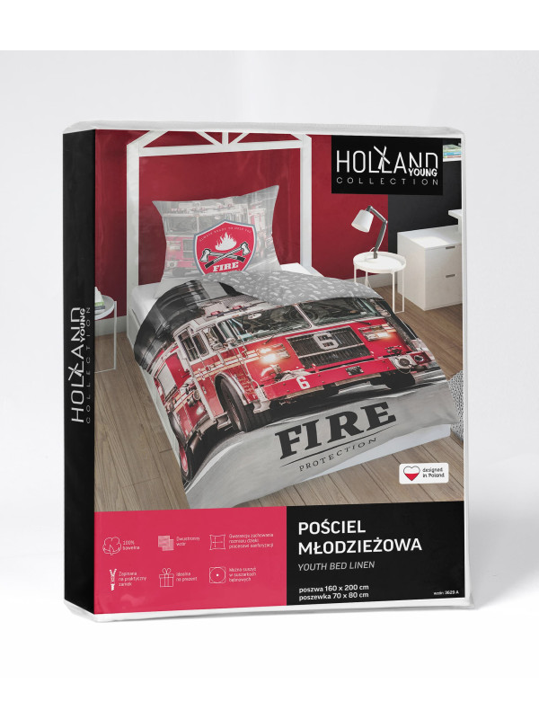POŚCIEL MŁODZIEŻOWA 160x200 WÓZ STRAŻACKI 3629_A
