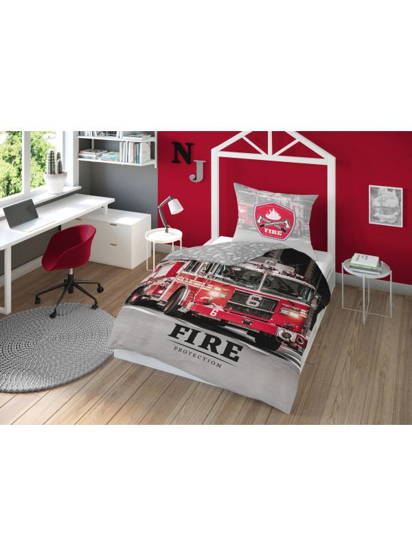 POŚCIEL MŁODZIEŻOWA 160x200 WÓZ STRAŻACKI 3629_A