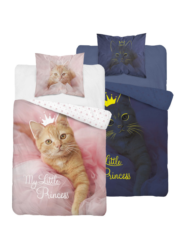 POŚCIEL 160x200 ŚWIECĄCA W CIEMNOŚCI Z KOTEM RÓŻOWA 4232_A