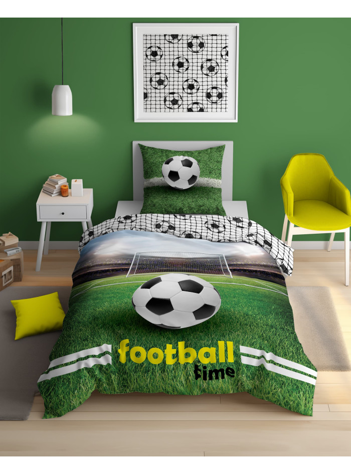 POŚCIEL 160x200 ŚWIECĄCA W CIEMNOŚCI PIŁKA NOŻNA FOOTBALL TIME 5206_A
