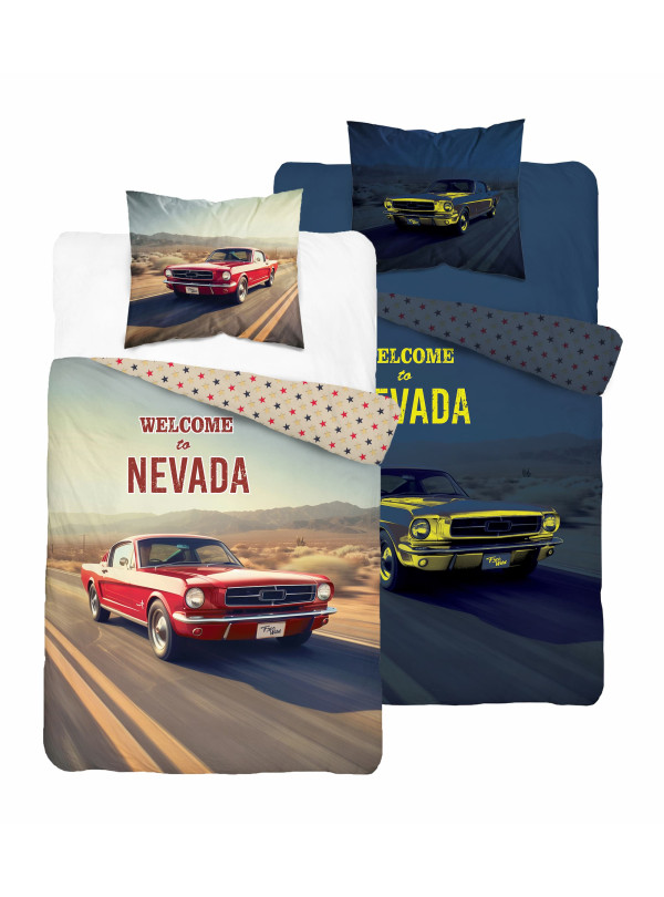 POŚCIEL 160x200 ŚWIECĄCA W CIEMNOŚCI SAMOCHÓD AUTO 5210_A