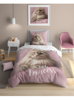 POŚCIEL 160x200 ŚWIECĄCA W CIEMNOŚCI Z KOTEM RÓŻOWA 5211_A