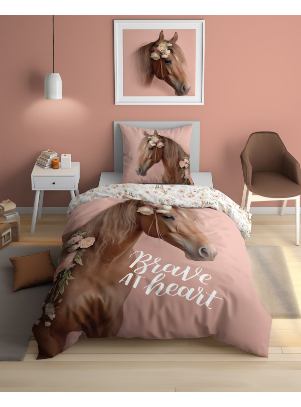 POŚCIEL 140x200 ŚWIECĄCA W CIEMNOŚCI Z KONIEM KOŃ 5412_A