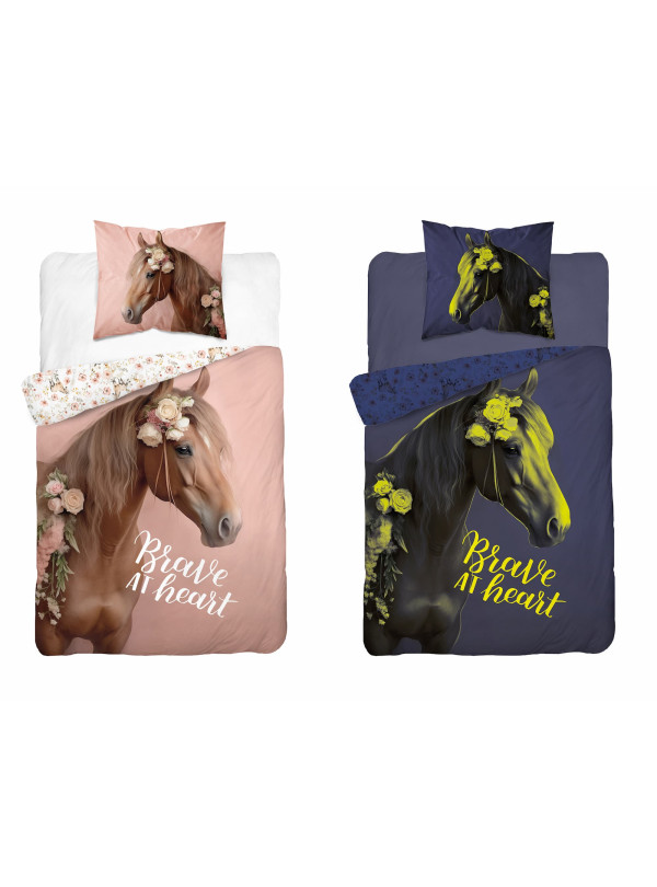 POŚCIEL 160x200 ŚWIECĄCA W CIEMNOŚCI Z KONIEM KOŃ 5412_A