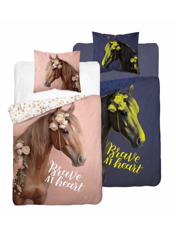 POŚCIEL 160x200 ŚWIECĄCA W CIEMNOŚCI Z KONIEM KOŃ 5412_A