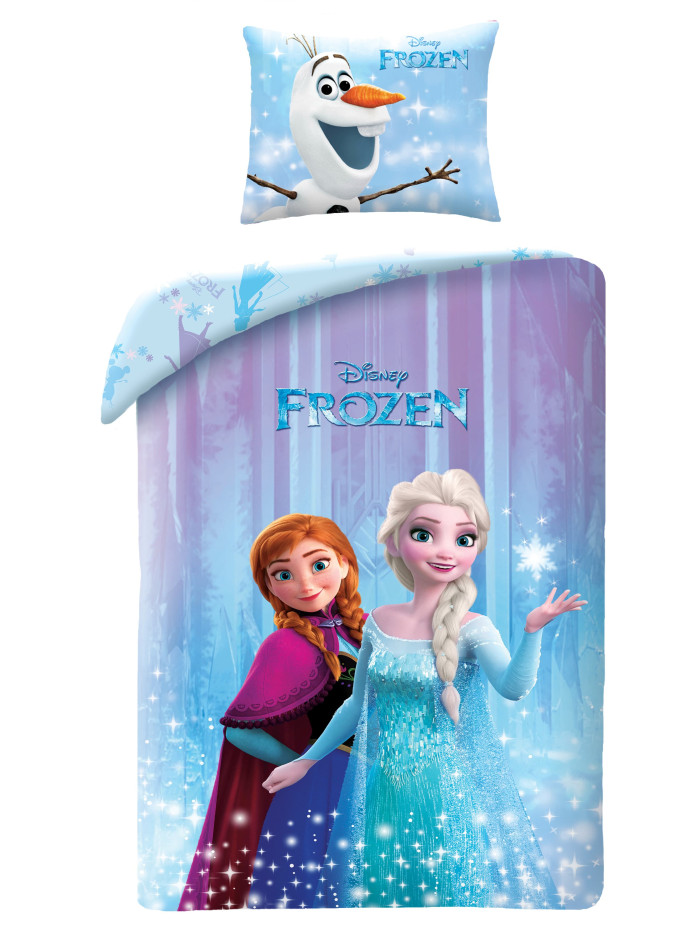 POŚCIEL BAWEŁNIANA 140x200 FROZEN KRAINA LODU ELSA ANNA FR-3564BL