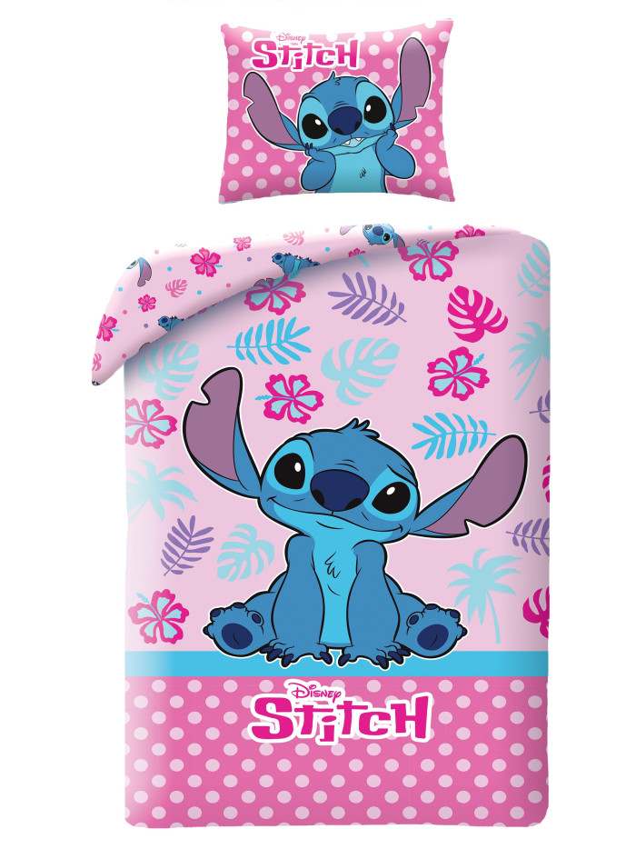 KOMPLET POŚCIELI 140x200 LILO I STITCH DISNEY RÓŻOWA LS-3618BL