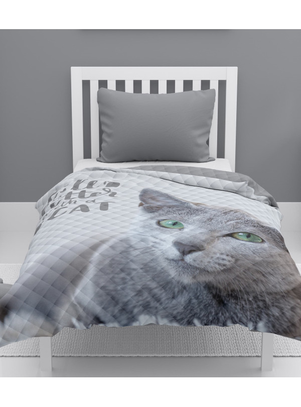 NARZUTA NA ŁÓZKO 170x210 PIKOWANA KOT KOTEK K_90