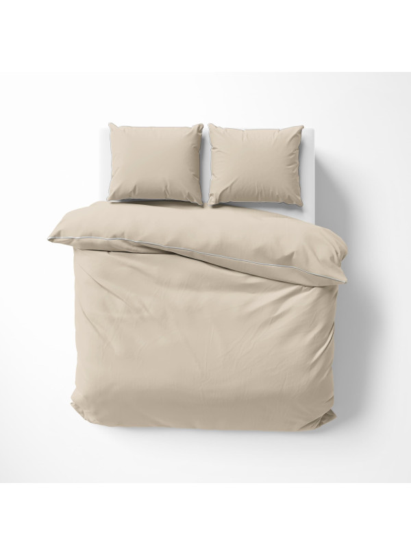 KOMPLET POŚCIELI PURE 160x200 MAKOSATYNA PIASKOWOBEŻOWA