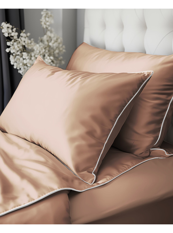 KOMPLET POŚCIELI PURE 160x200 MAKOSATYNA BRZOSKWINIOWA