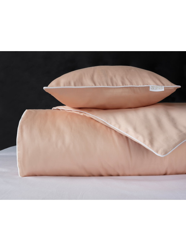 KOMPLET POŚCIELI PURE 200x220 MAKOSATYNA BRZOSKWINIOWA