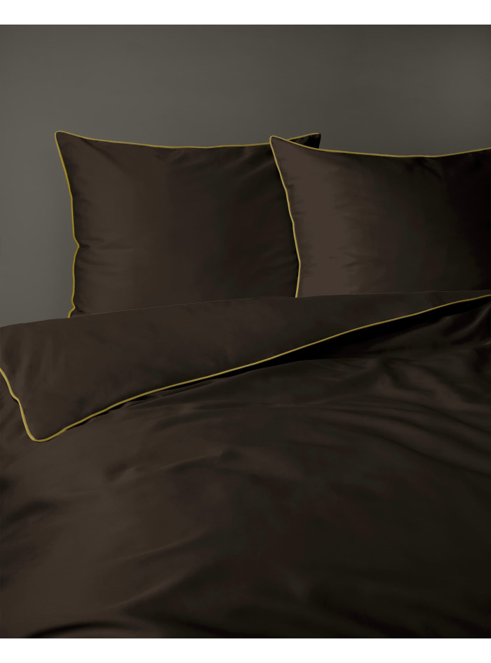 KOMPLET POŚCIELI PURE 200x220 MAKOSATYNA ESPRESSO
