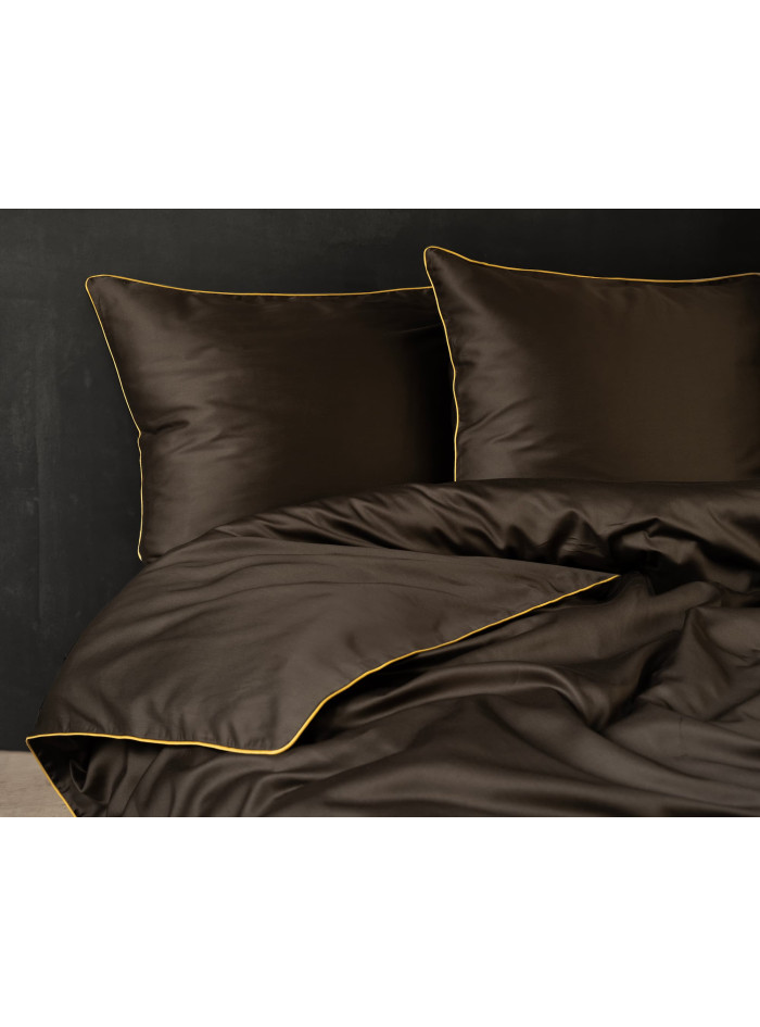 KOMPLET POŚCIELI PURE 200x220 MAKOSATYNA ESPRESSO