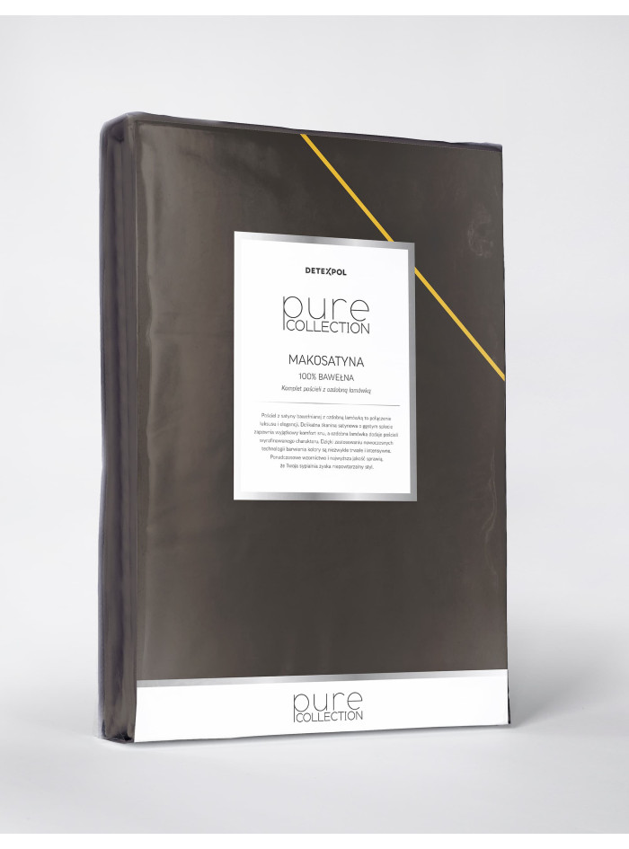 KOMPLET POŚCIELI PURE 200x220 MAKOSATYNA ESPRESSO